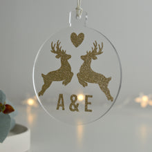 Load image into Gallery viewer, Personalised Reindeer Christmas Tree Ornament