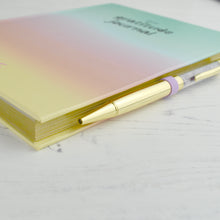 Load image into Gallery viewer, Personalised Daily Gratitude Notebook and Amethyst Crystal Pen