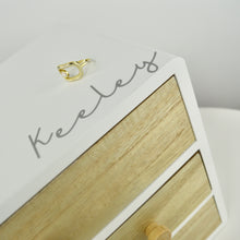 Load image into Gallery viewer, Personalised Modern White jewellery Box - Large