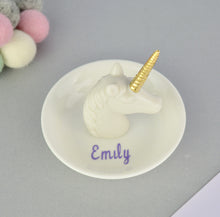 Load image into Gallery viewer, Personalised Unicorn Jewellery and trinket Dish