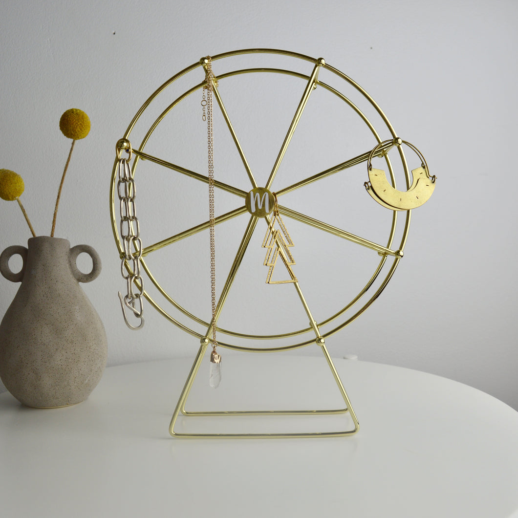 Personalised Gold Wheel Jewellery Stand