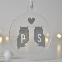 Load image into Gallery viewer, Personalised Owl Christmas Bauble