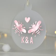 Load image into Gallery viewer, Personalised Bumble Bee Christmas Bauble

