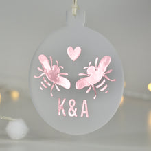 Load image into Gallery viewer, Personalised Bumble Bee Christmas Bauble