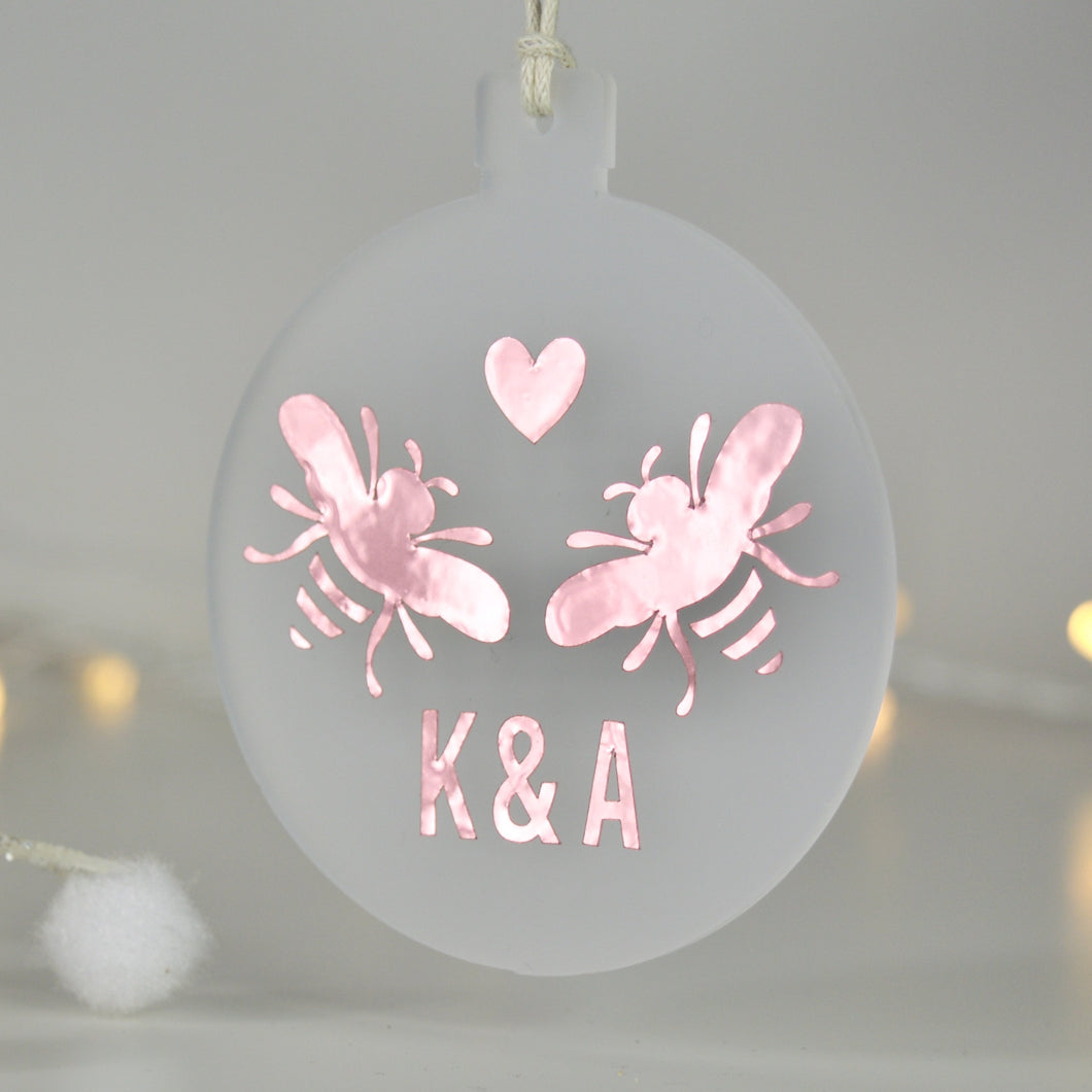 Personalised Bumble Bee Christmas Bauble