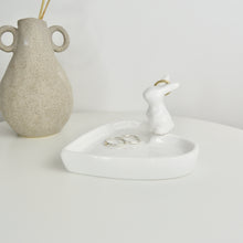 Load image into Gallery viewer, Personalised Rabbit Heart Jewellery Dish
