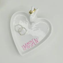 Load image into Gallery viewer, Personalised Rabbit Heart Jewellery Dish