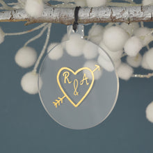 Load image into Gallery viewer, Personalised Carved Heart Christmas Bauble - Not a Jewellery Box
