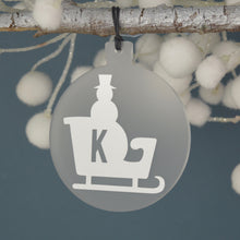 Load image into Gallery viewer, Personalised Snowman Christmas Tree Decoration - Not a Jewellery Box
