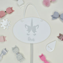 Load image into Gallery viewer, Colourful Unicorn Bows Hair Bow Holder - Not a Jewellery Box