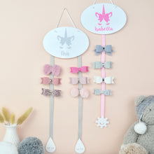 Load image into Gallery viewer, Colourful Unicorn Bows Hair Bow Holder - Not a Jewellery Box
