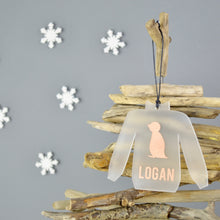 Load image into Gallery viewer, Personalised Penguin Christmas Jumper Bauble - Not a Jewellery Box
