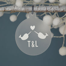 Load image into Gallery viewer, Personalised Narwal Christmas Tree Decoration - Not a Jewellery Box