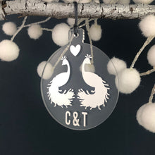 Load image into Gallery viewer, Personalised Peacock Christmas Tree Decoration - Not a Jewellery Box