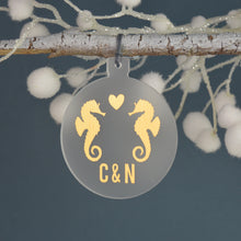 Load image into Gallery viewer, Personalised Seahorse Christmas Tree Decoration - Not a Jewellery Box