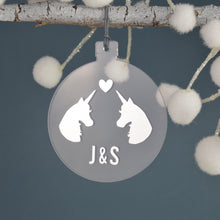 Load image into Gallery viewer, Personalised Unicorn Christmas Tree Decoration - Not a Jewellery Box