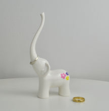 Load image into Gallery viewer, Elephant Ring Display Stand - White - Colourful Daisies