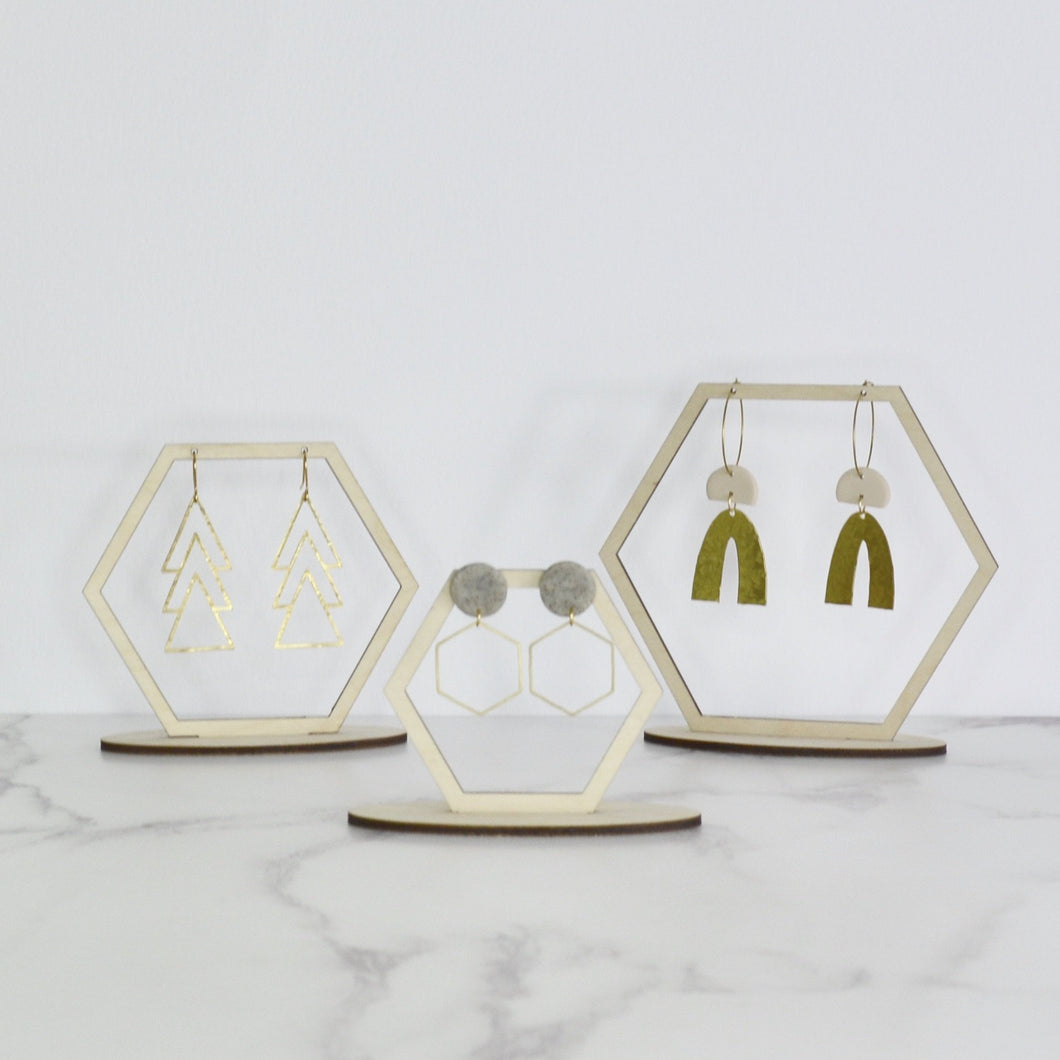 Earring Display Stand - Hexagons