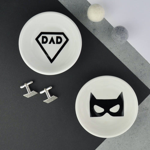 Mini Cufflink Dish - Super Hero Collection  - Superhero Dad or Mask - Not a Jewellery Box