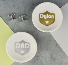 Load image into Gallery viewer, Mini Cufflinks Dish - Sheriff Badge Collection - Not a Jewellery Box
