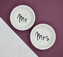 Load image into Gallery viewer, Mr & Mrs Wedding Ring Dish Set - Not a Jewellery Box