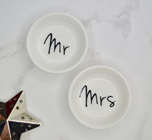 Load image into Gallery viewer, Mr & Mrs Wedding Ring Dish Set - Not a Jewellery Box