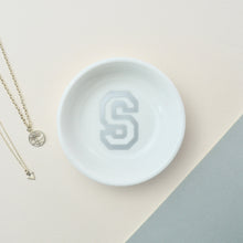 Load image into Gallery viewer, Mini Ring Dish - Varsity Initial - Not a Jewellery Box