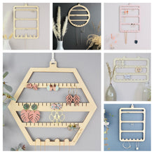 Load image into Gallery viewer, Hexagon Earring Holder - White Acrylic - Not a Jewellery Box