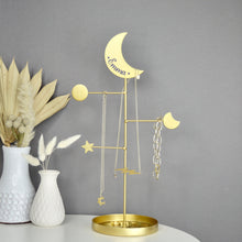 Load image into Gallery viewer, Personalised celestial jewellery stand - gold - Not a Jewellery Box