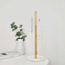Load image into Gallery viewer, Personalised Scandi Jewellery or Earring Stand - White and Wood - Not a Jewellery Box