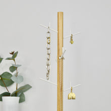 Load image into Gallery viewer, Personalised Scandi Jewellery or Earring Stand - White and Wood - Not a Jewellery Box