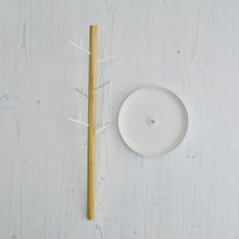 Load image into Gallery viewer, Personalised Scandi Jewellery or Earring Stand - White and Wood - Not a Jewellery Box