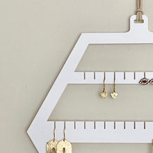 Load image into Gallery viewer, Hexagon Earring Holder - White Acrylic - Not a Jewellery Box