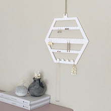 Load image into Gallery viewer, Hexagon Earring Holder - White Acrylic - Not a Jewellery Box