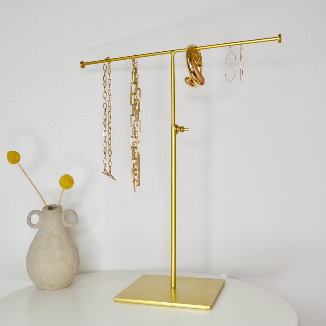 Adjustable Tall Personalised Jewellery Stand - Gold, Silver or White