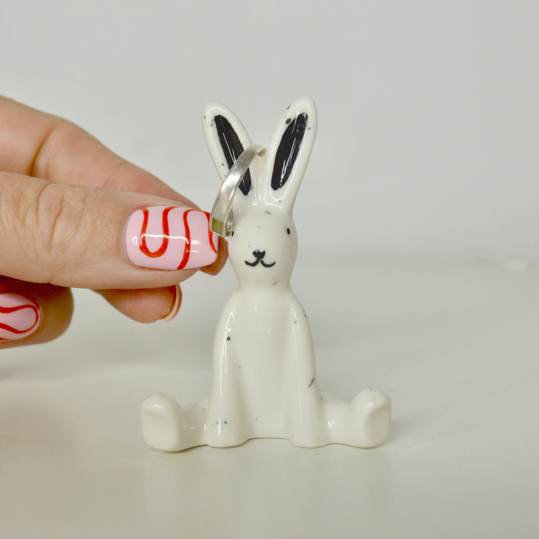 Bunny Rabbit Heart Ring Stand