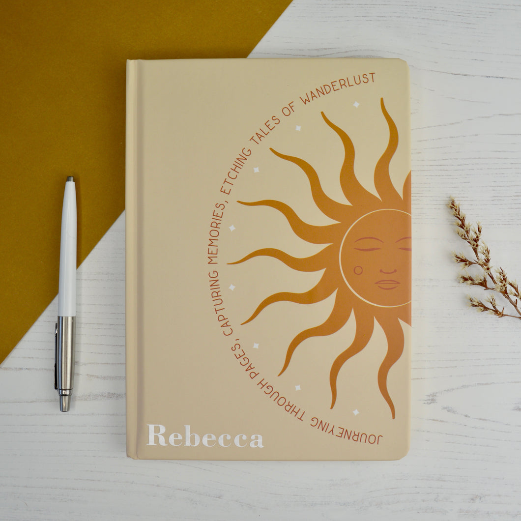 Personalised Sun Notebook - Gratitude Diary - Planner