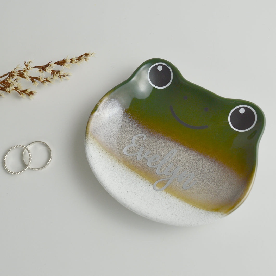 Personalised Frog jewellery and trinket dish