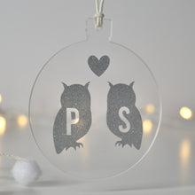 Load image into Gallery viewer, Personalised Owl Christmas Bauble

