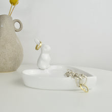 Load image into Gallery viewer, Personalised Rabbit Heart Jewellery Dish
