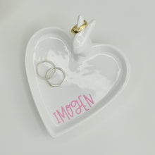 Load image into Gallery viewer, Personalised Rabbit Heart Jewellery Dish
