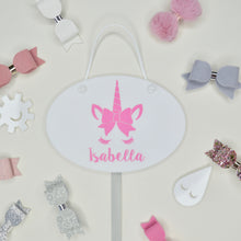 Load image into Gallery viewer, Colourful Unicorn Bows Hair Bow Holder - Not a Jewellery Box
