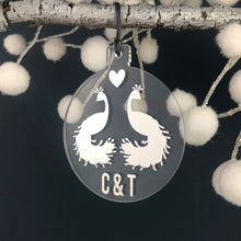Load image into Gallery viewer, Personalised Peacock Christmas Tree Decoration - Not a Jewellery Box
