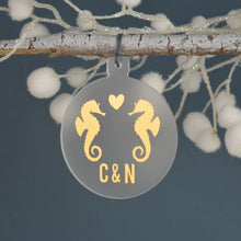 Load image into Gallery viewer, Personalised Seahorse Christmas Tree Decoration - Not a Jewellery Box
