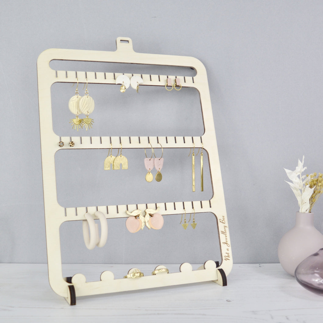 Earring Holder - Wooden Display Stand