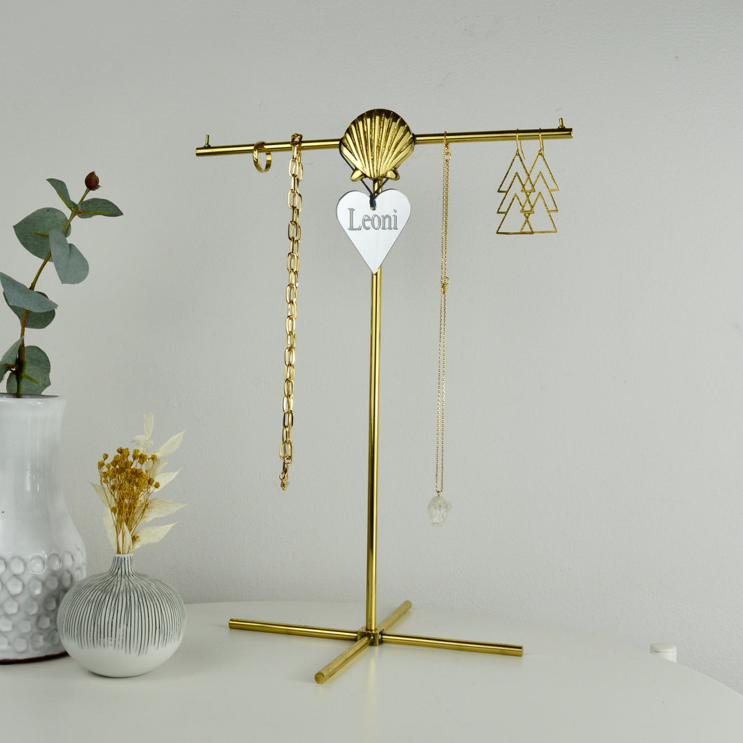Personalised Gold Shell Jewellery Stand