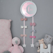 Load image into Gallery viewer, Personalised Moon and Star Hair Bow Holder - Metallic

