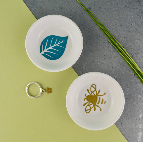 Mini Ring Dish -  Bumble Bee or Leaf - Not a Jewellery Box