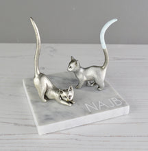 Load image into Gallery viewer, Pewter cat ring stand - Not a Jewellery Box
