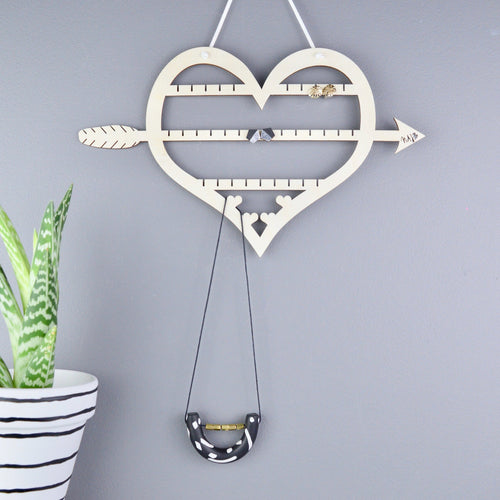 Heart Earring & Necklace Hanger - Not a Jewellery Box